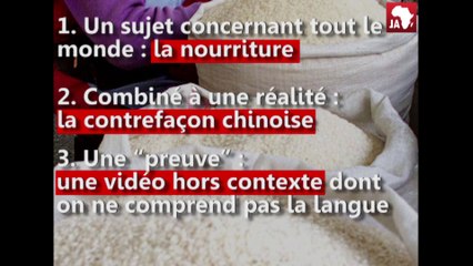 Désintox : la Chine ne vend pas de riz en plastique aux Africains