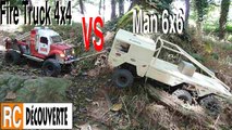 Man 6x6 VS Camion de Pompier 4x4 Scx10 sur Rochers Racines Gorges Clisson France