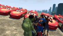Incredible Hulk, Amazing Spider Man, Captain America and Batman play with Lightning McQueen
