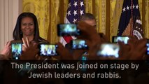 Barack Obama hosts a Hannukah reception at the White House
