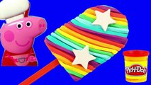 Peppa Pig toys & play doh frozen! - Create ice cream rainbow with play dough clay