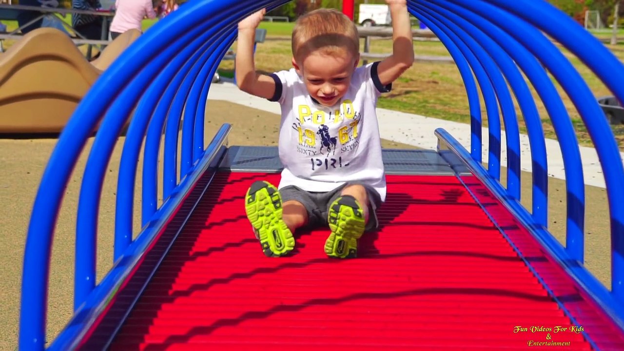Really Amazing Kids Playground Fun Playtime With Max on Twisted Slides Children Play in Real Life