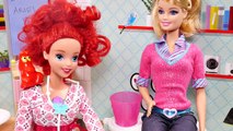 Sick Barbie visits Dr. Ariel and Throws-Up On Her | Barbie & Disney Princess Episodes on DCTC