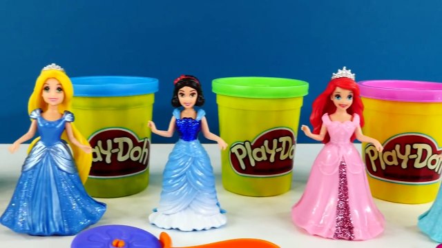 5 Disney Princess Play Doh Magiclip Fashion Dresses Princesses Ariel Tiana Snow White Playdough DCTC