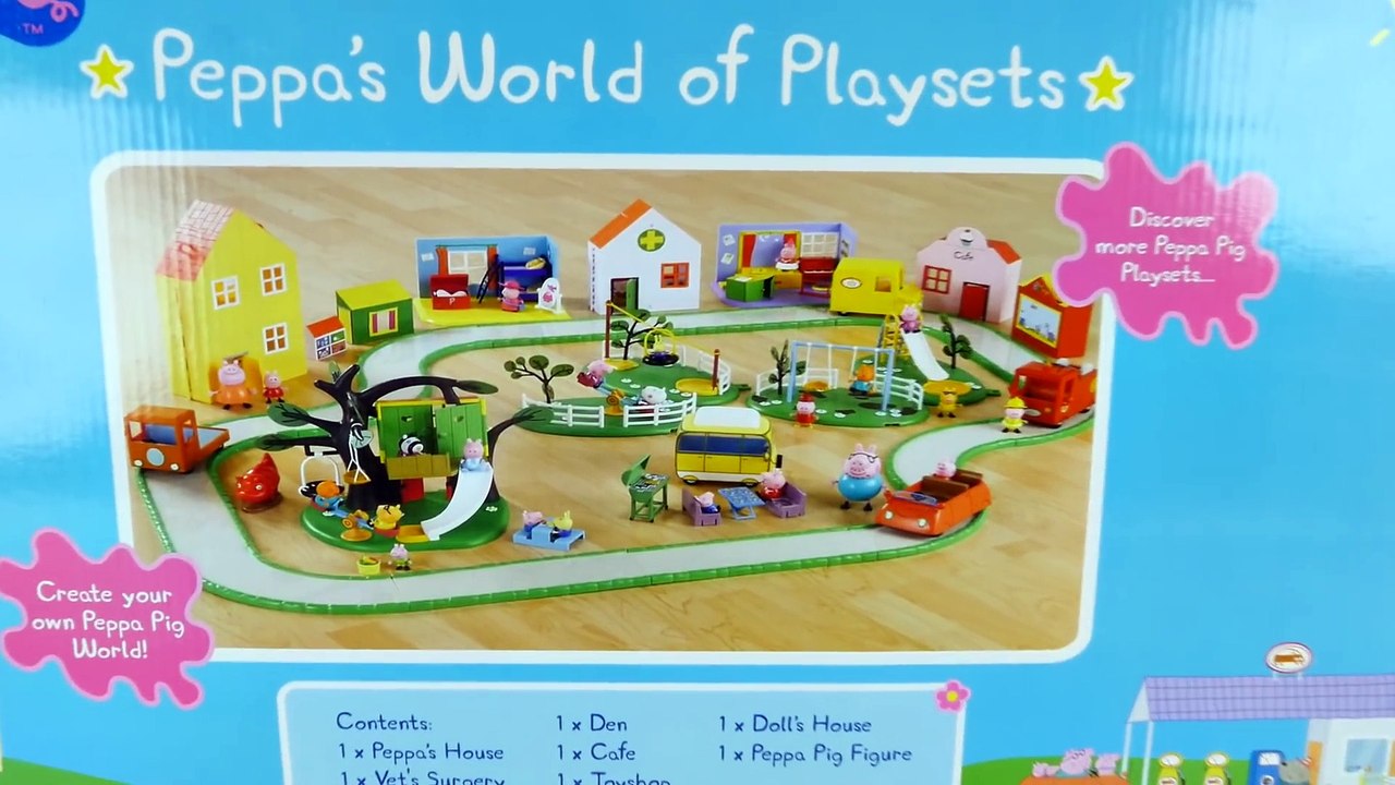 6-in-1 Peppa Pig World of Playsets Peppa's Cafe - Toyshop - Doll House - Veterinarian Toy Episodes
