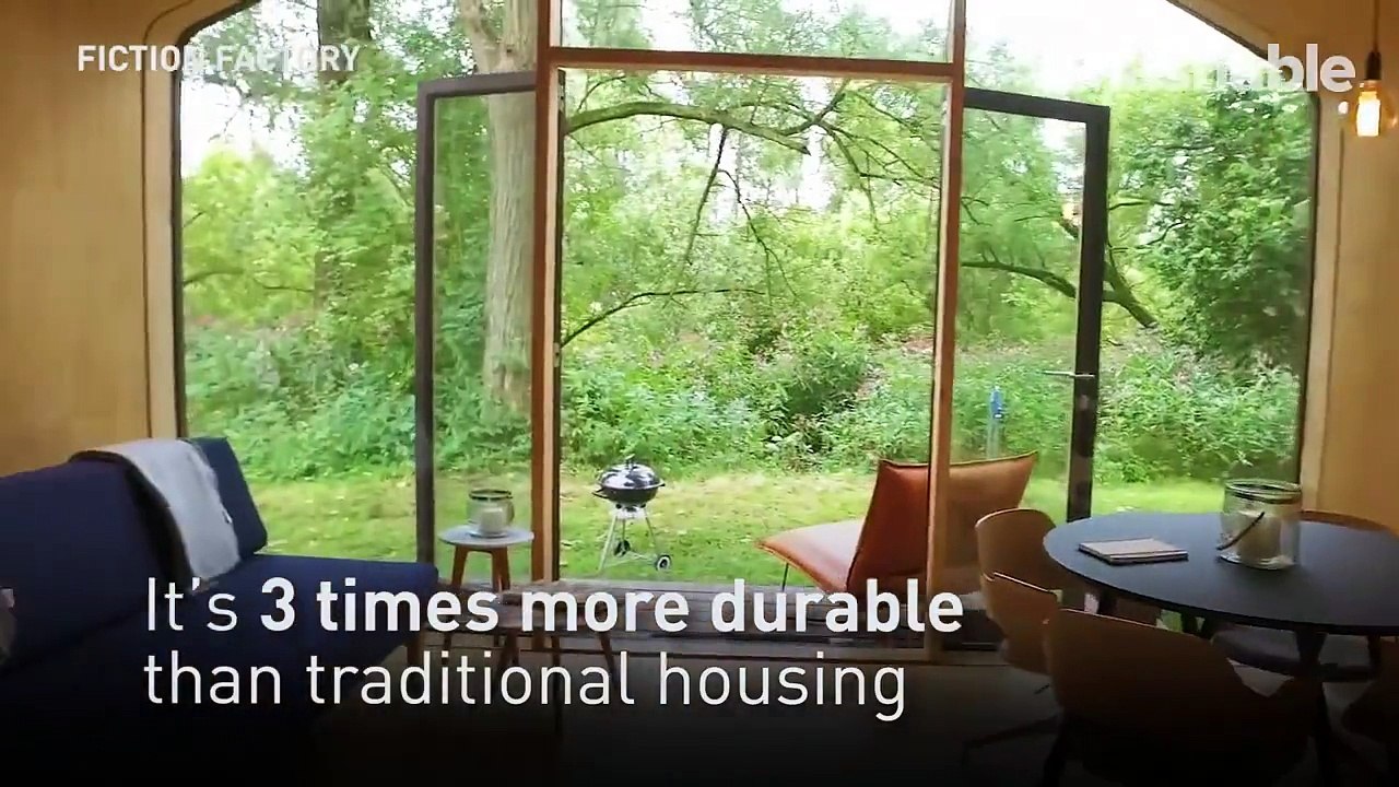 Тhis cardboard house is designed to last a century, but only takes a day to assemble.