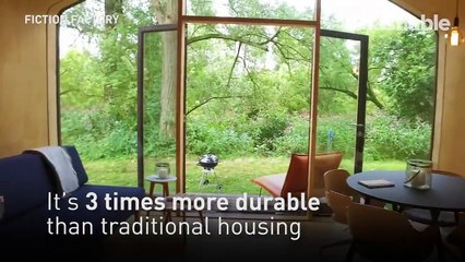 Тhis cardboard house is designed to last a century, but only takes a day to assemble.