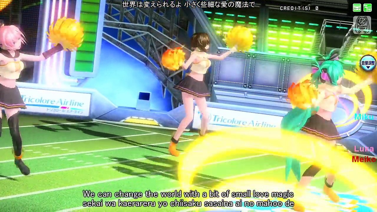 [60fps All cast] SING & SMILE - Project DIVA Arcade future tone English lyrics Romaji subtitles