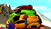COLORS SUPER CARS with Amazing COLORS SPIDERMAN LEARN COLORS Cartoon with Nursery Rhymes Songs