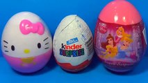 3 surprise egg with toys HELLO KITTY surprise egg Disney PRINCESS surprise egg Kinder Surprise Spon