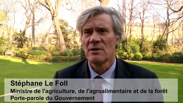 Stéphane Le Foll présente le marché de Noël du ministère de l'agriculture