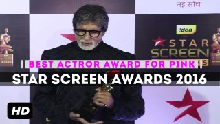 Amitabh Bachchan Won Best Actor Award For Pink - Star Screen Awards 2016