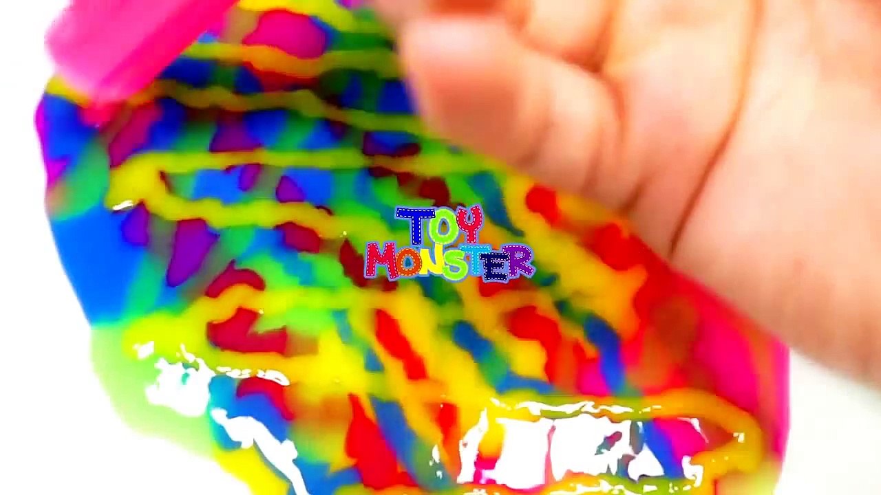 How To Make Colors Clay Slime Toy Diy Rainbow Foam Slime Leam Color