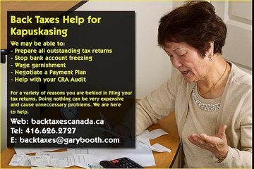 Kapuskasing , Back Taxes Canada.ca , 416-626-2727 , taxes@garybooth.com _ CRA Audit, Tax Returns