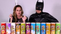 * PRINGLES CHALLENGE * Amy Jo vs Batman - Who Will Win the Potato Chip Challenge? | DCTC
