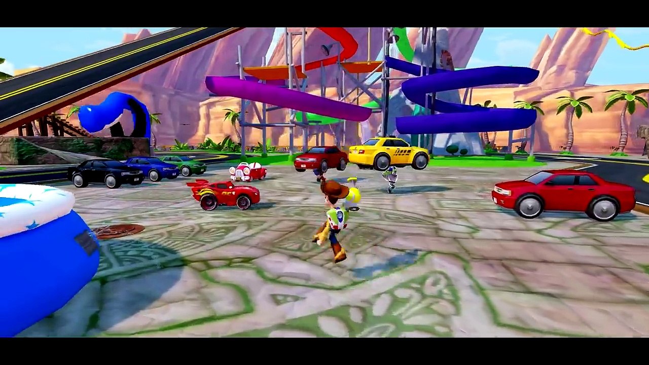 Amazing race with Mickey Mouse, Sheriff Woody and Buzz Lightyear ( Toy Story ) + Nursery Rhymes