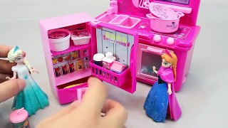 Cooking Frozen Elsa Kitchen Fridge Oven Play Doh Toy Surprise Eggs Toys