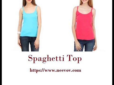 Red Colour Spaghetti Top for Girls