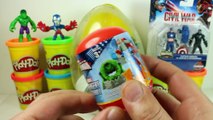 Captain America Giant Play Doh Surprise Egg Marvel Avengers Filled With Toys