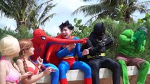 BURIED ALIVE Spiderman vs Frozen Elsa Baby Anna Prank Hulk Superman Family Fun Superheroes IRL movie