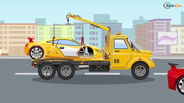 Tracteur et Pelleteuse pour bébés - Dessins animés pour enfants - Vidéo Éducative de Voitures