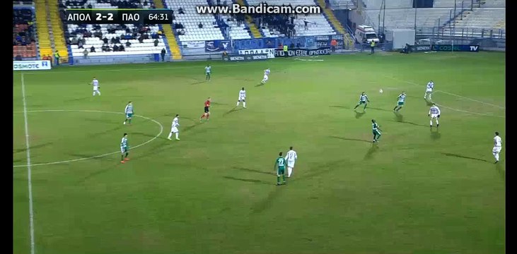 Sebastian Leto Goal - Apollon Smirnis vs Panathinaikos 2-3 15-12-2016