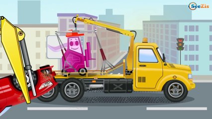 The Yellow Tow Truck in action with Car FRIEND | Tiki Taki Cars | Cars & Trucks for Kids