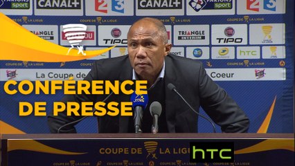 Conférence de presse Olympique Lyonnais - EA Guingamp (2-2 3 tab à 4) : Bruno GENESIO (OL) - Antoine  KOMBOUARE (EAG) - 2016/2017