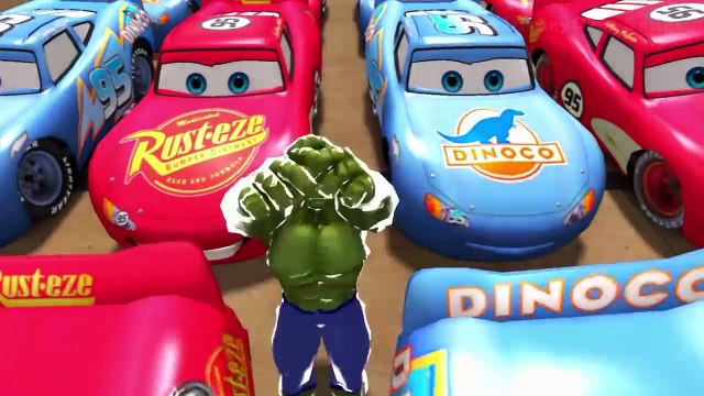 Smash Party Disney Cars Dinoco w/ DC Comics Superman & Marvel Hulk Superheroes