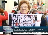 España: sindicatos protestan por negativa del gobierno a dialogar