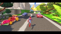 [ Lightning McQueen ] Spiderman & Toy Story Buzz Lightyear saves Lightning McQueen Disney Cars !!