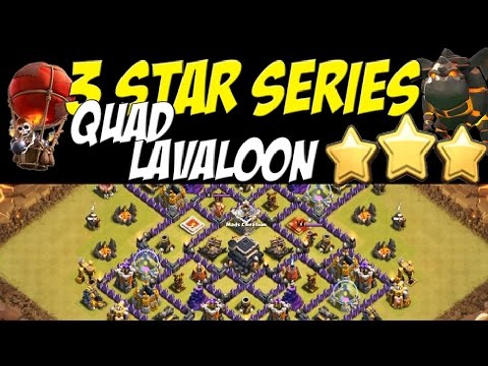 3 Star Series: QuadLavaloon Attack Strategy TH9 vs Popular TH9 War Base #28 | Clash of Clans