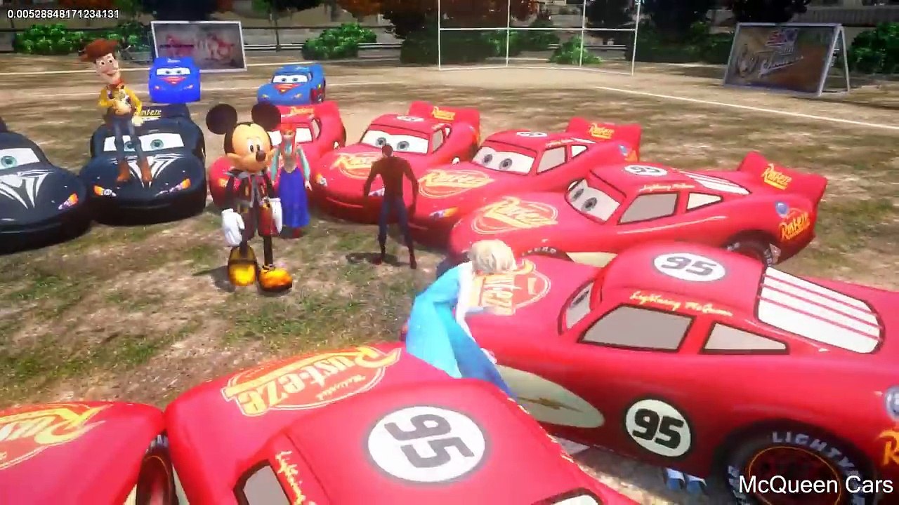 Disney lightning mcqueen cars and frozen elsa anna mickey mouse spiderman woody pixar