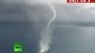 Amazing waterspout 'tornado' caught on camera off Australia