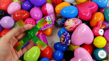 New HUGE 108 Easter Surprise Eggs Kinder ★ Barbie Monster High Spiderman Disney Princess Shopkins
