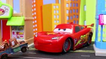 Disney Cars Mater Chased by Giant Flag Lightning McQueen Through Radiator Springs with Big Brother