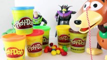 Play Doh Candy M&Ms Made by Toy Story Slinky Dog with Rex Dinosaur and Buzz Lightyear