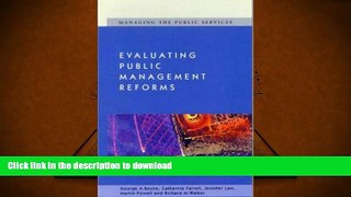 READ Evaluating Public Management Reforms: Principles and Practice Full Book