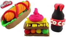 PLAY DOH TOYS✔✔✔ Create food Hamburger French Fries peppa pig stop motion
