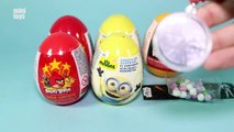 6 Surprise Eggs Angry Birds Minions Star Wars Stickers Candies Toys