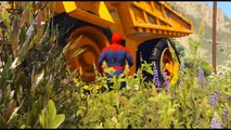 Color Trucks Party with Spiderman - Cars Cartoon for Kids with Nursery Rhymes