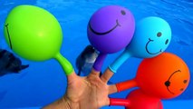 Learn colours Smiling Balloons The Family Finger Song with friendly Dolphins Fun for kids