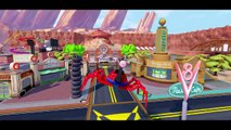 Spiderman Riding his Spider-Car & Saves Lightning Mcqueen Disney Cars From Jail With HULK & VENOM  2