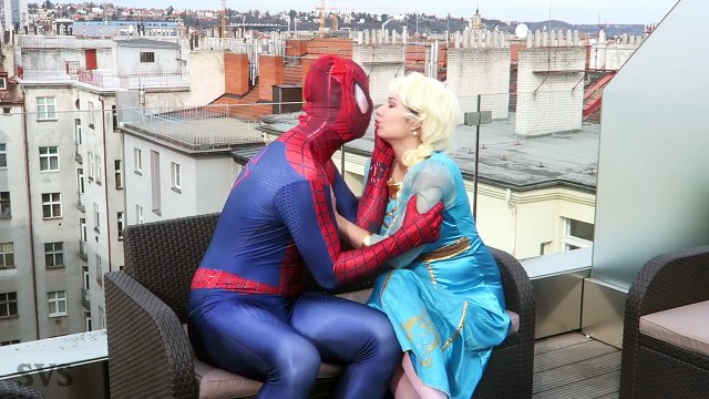 WHO KISSED SPIDERMAN?! w/ Frozen Elsa Bad Baby Joker Princess Rapunzel - Superhero Real Life