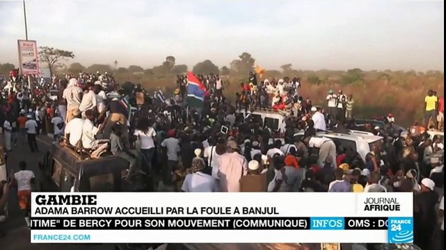 Arrivé d'Adama Barrow à Bajul, une foule jamais vue depuis 1965
