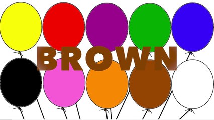 Learning colours with Balloon Colouring Page Childrens educational video