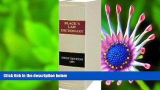 READ book Black s Law Dictionary, 1st Edition Henry C. Black Pre Order