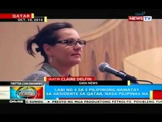 Labi ng 4 sa 5 Pilipinong namatay sa aksidente sa Qatar, nasa Pilipinas na