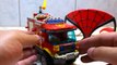 Lego fire engine-behind-the amazing spider man glass. very nice lego fire truck.