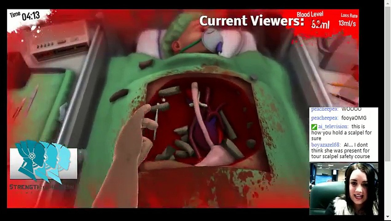 Emily Playing Poorly Game Streaming Surgeon Simulator